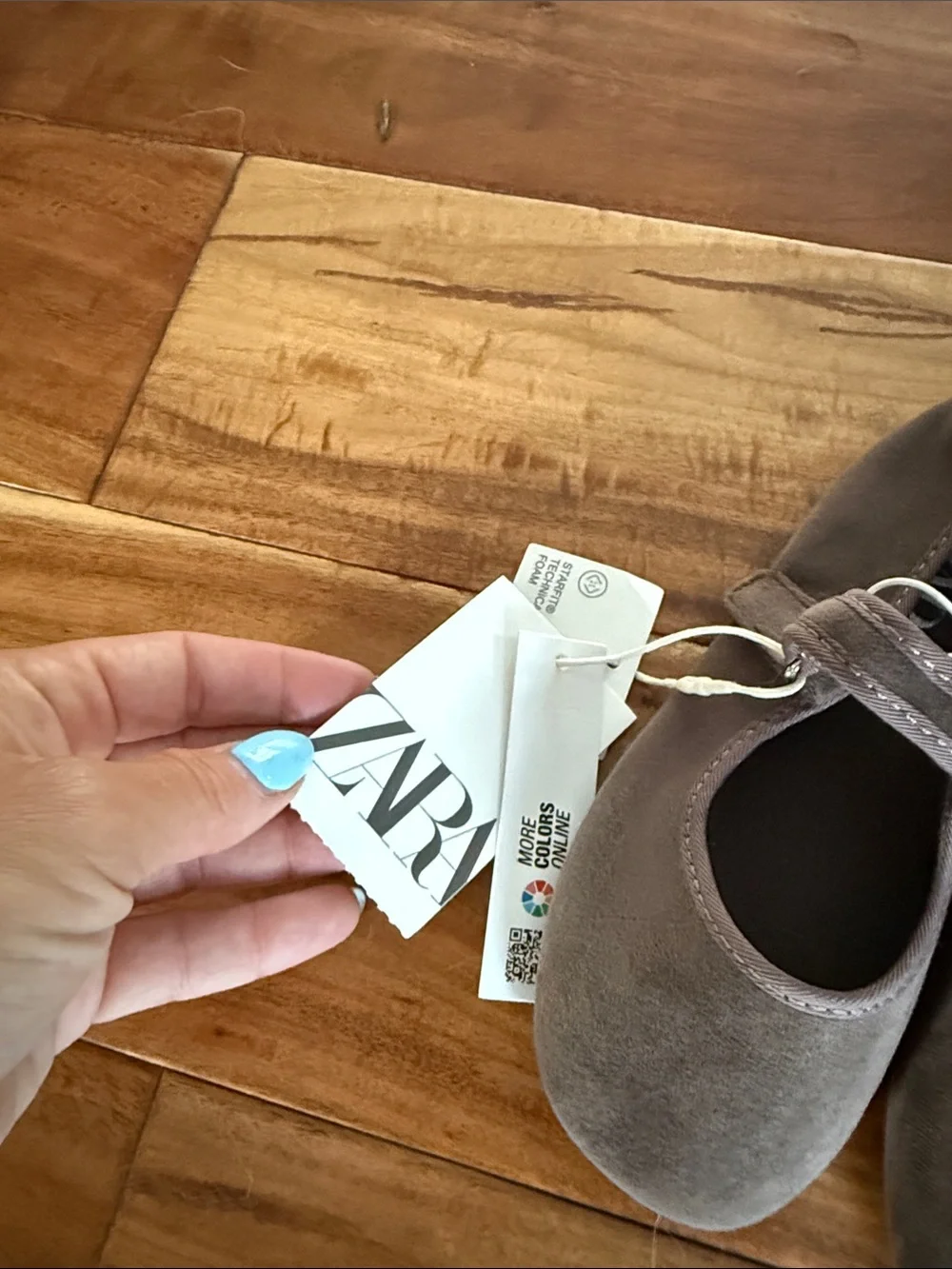 Zara Kids Suede Mary Jane Shoes - brown
